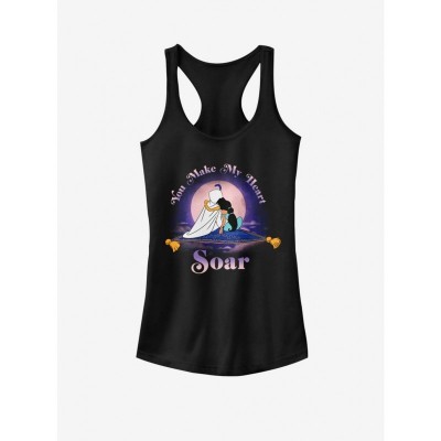 Disney Aladdin Soaring Heart Girls Cotton Tank Top - Black