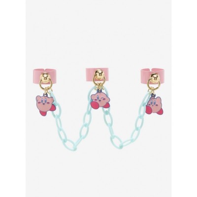 Kirby Three-Finger Charm Ring with Sky Blue Chain