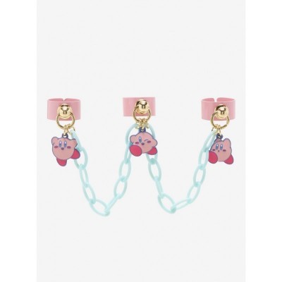 Kirby Three-Finger Charm Ring with Sky Blue Chain