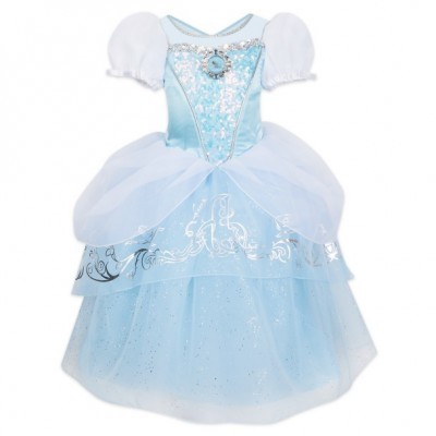 Cinderella Princess Costume for Girls with Glitter Gown and Brooch