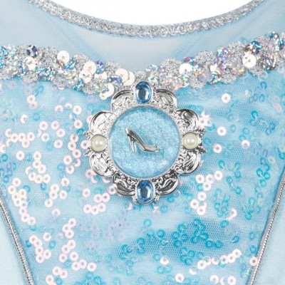 Cinderella Princess Costume for Girls with Glitter Gown and Brooch
