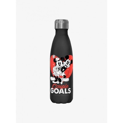 Disney Mickey and Minnie Couple Goals Black Water Bottle