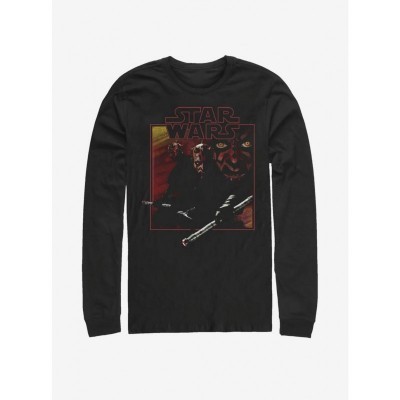 Star Wars Darth Maul Long-Sleeve T-Shirt - Black, Featuring Episode I Art