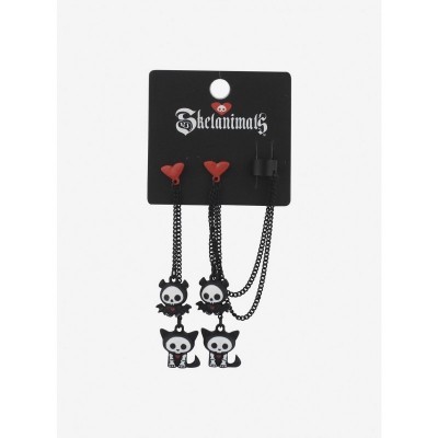 Skelanimals Deadly Cute Heart Earrings with Kit and Diego Charms