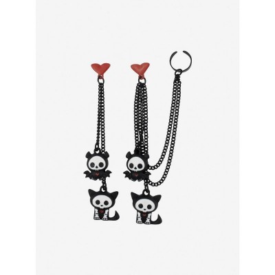 Skelanimals Deadly Cute Heart Earrings with Kit and Diego Charms