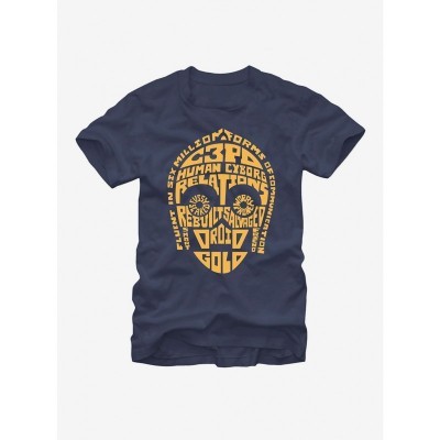 Star Wars C-3PO Human Cyborg Relations Navy Blue T-Shirt - Unisex