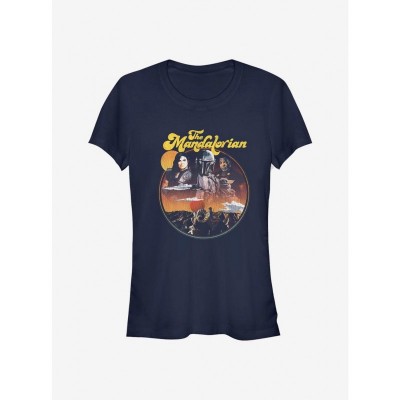 Star Wars Mandalorian Shaved Crew Tee for Girls - Blue