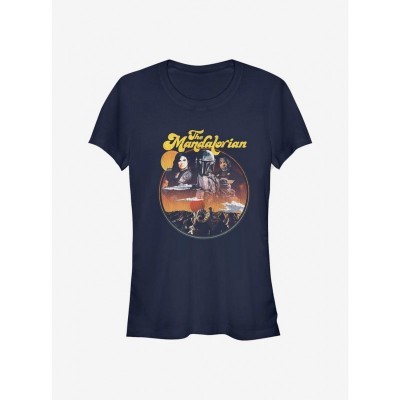 Star Wars Mandalorian Shaved Crew Tee for Girls - Blue