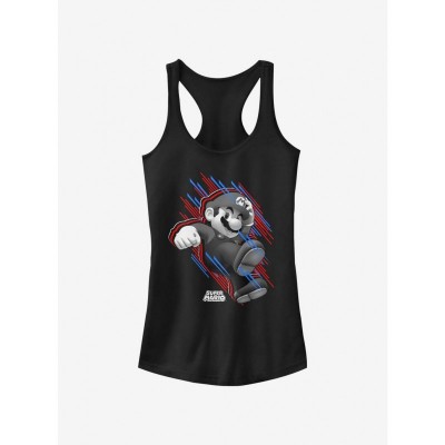 Super Mario Bros. Speed Stripe Girls Tank Top - Black