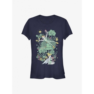 Disney Junior Girls Peter Pan Summer Adventure Lightweight T-Shirt - Blue