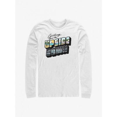 Stranger Things Upside Down Design Men's Long Sleeve White T-Shirt