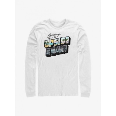 Stranger Things Upside Down Design Men's Long Sleeve White T-Shirt