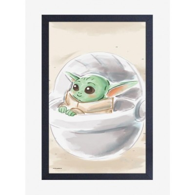 The Mandalorian The Child Snow Scene Framed Poster