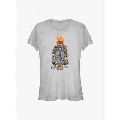 Disney Jack Skellington Long Live Tee for Girls - Grey