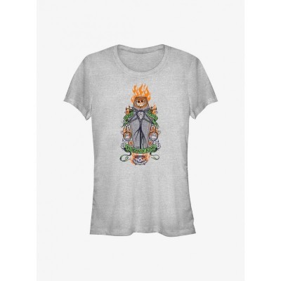 Disney Jack Skellington Long Live Tee for Girls - Grey