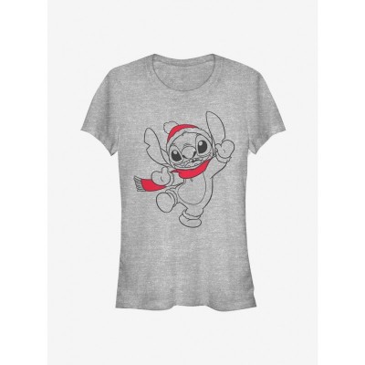 Disney Lilo & Stitch Grey Cartoon Print T-Shirt for Girls