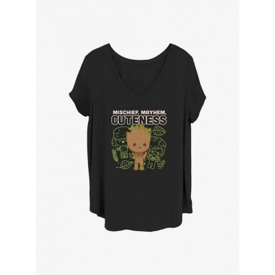 Marvel Girls Plus Size T-Shirt - Guardians of the Galaxy Mischief Mayhem - Black