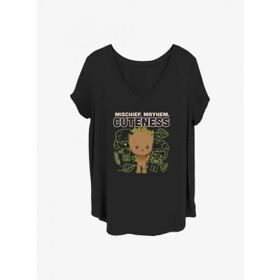 Marvel Girls Plus Size T-Shirt - Guardians of the Galaxy Mischief Mayhem - Black
