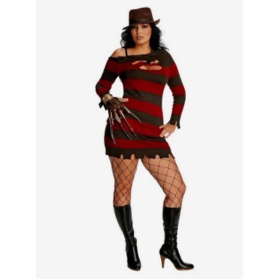 Nightmare on Elm Street Plus Size Costume for Women - Miss Freddy Krueger Look