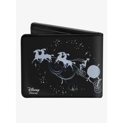 Disney Men's Premium Vegan Leather Cinderella Pumpkin Coach Bifold Wallet