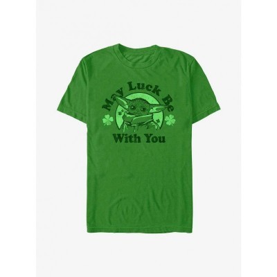 Mandalorian Grogu Luck Graphic T-Shirt - Kelly Green Unisex