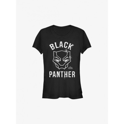Marvel Girls' Black Panther Heroic Helmet T-Shirt - Black