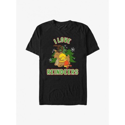 The Simpsons Lisa Reindeers Love Unisex T-Shirt - Black