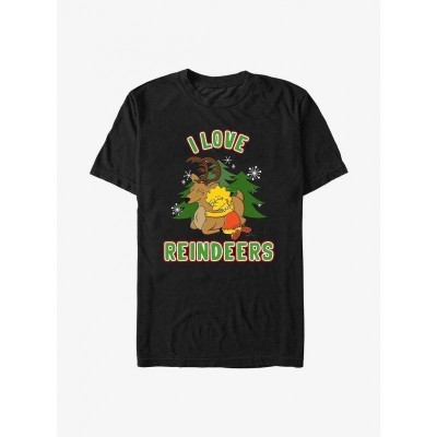 The Simpsons Lisa Reindeers Love Unisex T-Shirt - Black