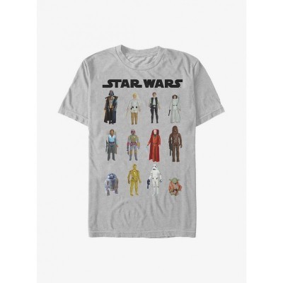 Star Wars Action Figures Soft Men's T-Shirt - Silver