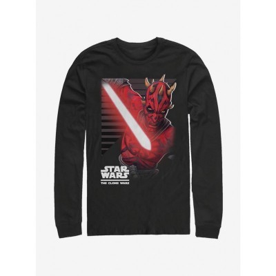 Star Wars Clone Wars Darth Maul Lightsaber T-Shirt - Men's Black