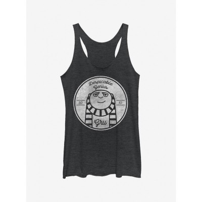 Minion Gru Genius Tank Top for Girls - Black