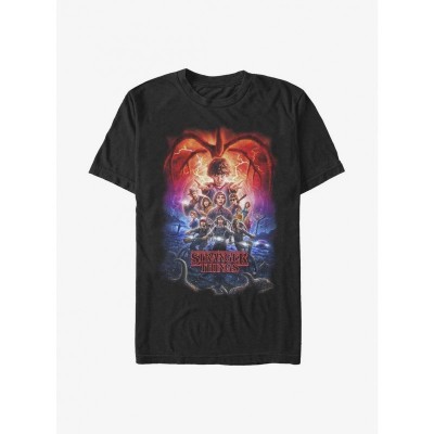 Stranger Things Crewneck T-Shirt for Men - Black