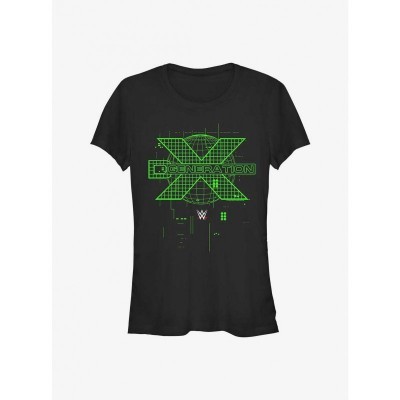 WWE D-Generation X Logo Lightweight Cotton T-Shirt for Girls - Black