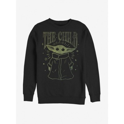 Mandalorian Child Starry Night Soft Crew Sweatshirt - Men's Black