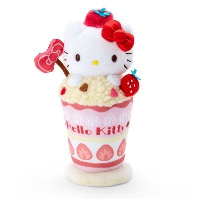 Hello Kitty Parfait Shop Series Plush Keychain with Push Clasp