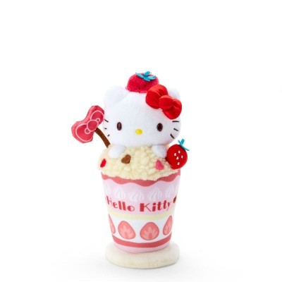 Hello Kitty Parfait Shop Series Plush Keychain with Push Clasp
