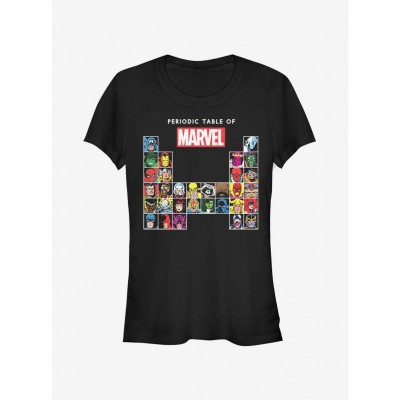 Marvel Girls' Periodic Spider-Man T-Shirt - Black