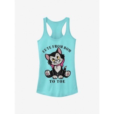 Cute Disney Pinocchio Figaro Girls Tank Top in Blue