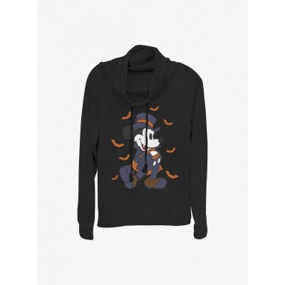Disney Vampire Mickey Lightweight Cowl Neck Sweatshirt for Girls - Black