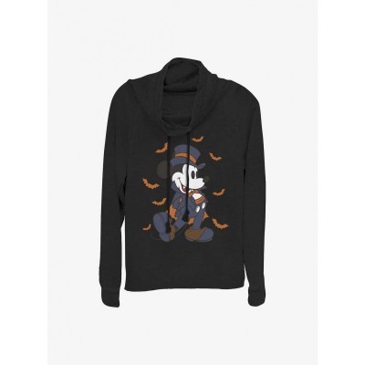 Disney Vampire Mickey Lightweight Cowl Neck Sweatshirt for Girls - Black