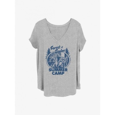 Star Wars Plus Size T-Shirt for Girls - Grey Endor Forest Design