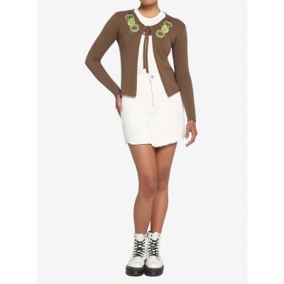 Shrek Sunflower Embroidered Tie-Front Skimmer Cardigan for Girls