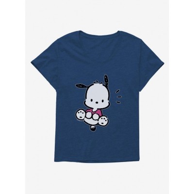 Pochacco Big Jump Scoop Neck Tee for Girls Plus Size