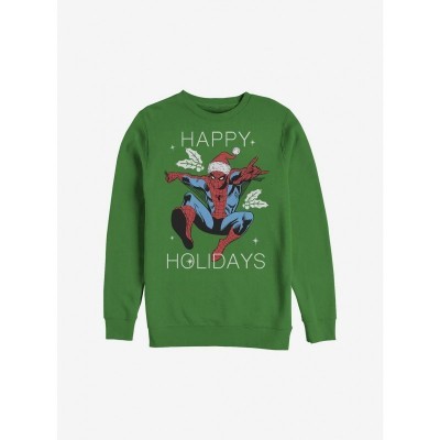 Marvel Green Jolly Spidey Holiday Sweatshirt for Men