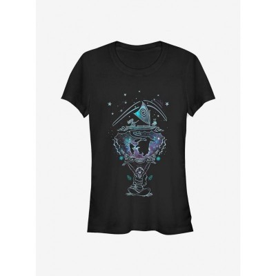 Disney Moana Galaxy Line Girls Lightweight T-Shirt - Black