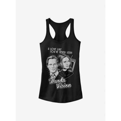 Marvel Unseen Love Wanda Vision Junior Tank Top - Black