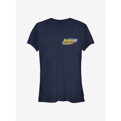 Anakin Skywalker Badge T-Shirt for Girls - Blue Lightweight Cotton