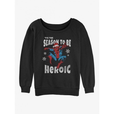 Marvel's Spider-Man Themed Girls' Seasonal Slouchy Sweatshirt - Black