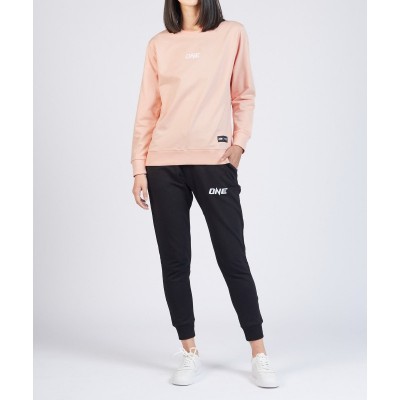 ONE Soft Logo Embroidered Sweatshirt in Peach Pink
