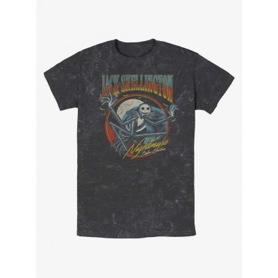 Disney Jack Skellington Mineral Wash T-Shirt - Lightweight, Multi-Colored, Men's Sizes